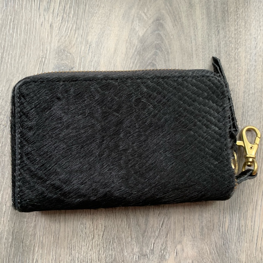 Reptile Embossed Calf Hair Small Wallet - Picture 4 of 6